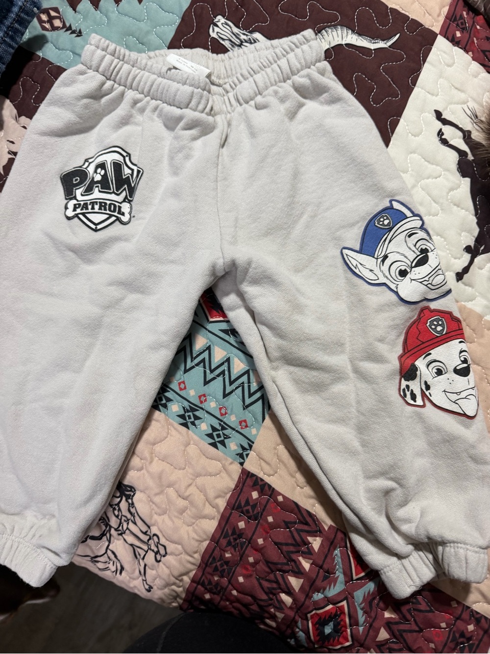 Zara Light Gray Kids Sweatpants with Paw Patrol Patches